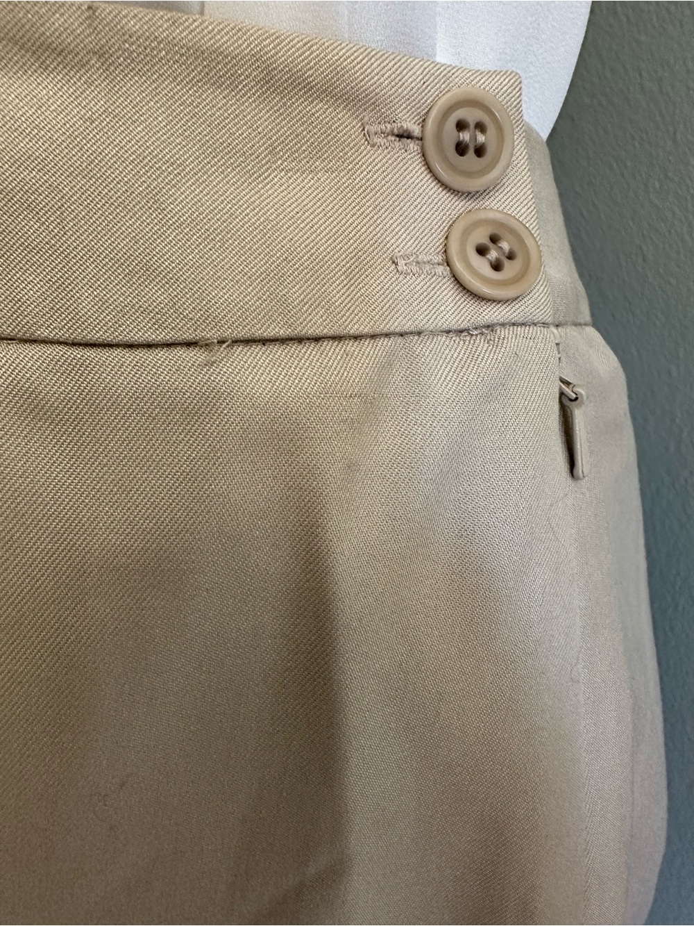 Vintage Talbots Silk Khaki Long Skirt - Picture 4 of 12